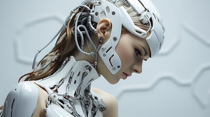 Beautiful AI Robot in Future