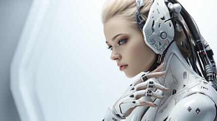 Beautiful AI Robot in Future