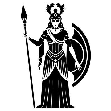 recommend clip art: Vector Valkyrie: Norse Goddess of War and Destiny - A striking silhouette of the mighty Valkyrie, spear in hand, embodying strength and power. 
