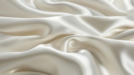 Fototapeta premium Flowing Ivory Silk Fabric Texture Background
