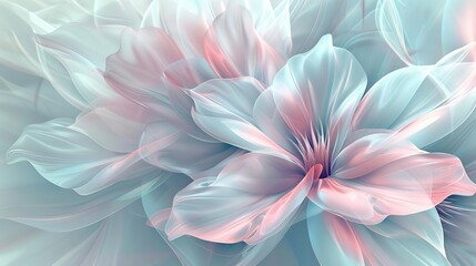 Fototapeta premium Ethereal Blooms: Abstract Floral Art in Pink and Blue Hues