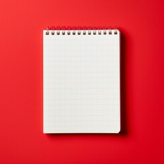 Blank Spiral Notebook on Vibrant Red Surface