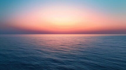 Obraz premium Tranquil Sunset over Calm Ocean: A Serene Seascape