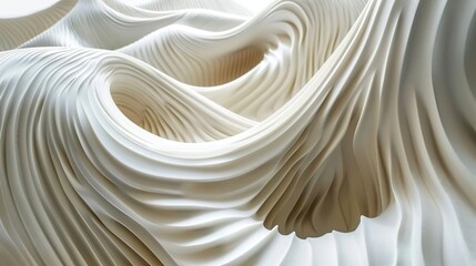 Flowing White Sculpture: Abstract Art in Motion
