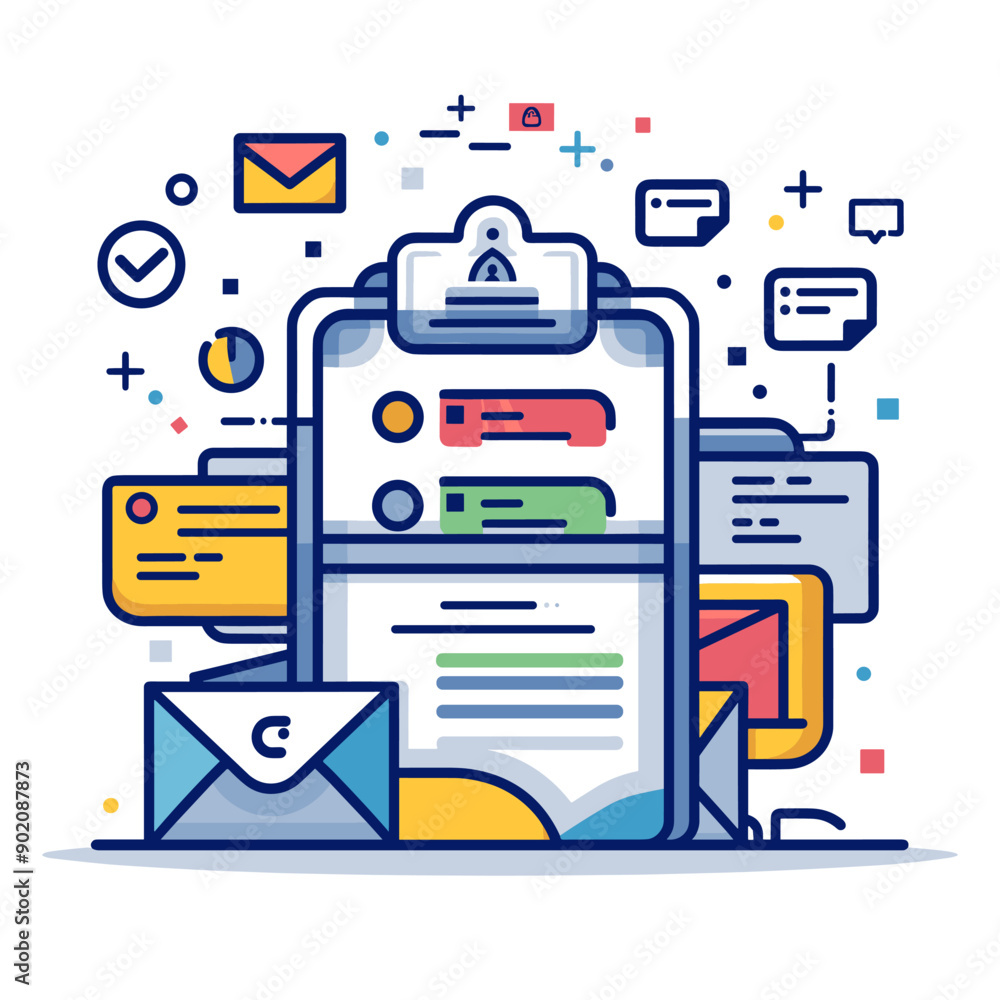 Aufkleber vector line art flat design illustration of mobile application development concept. modern linear co