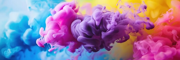 Obraz premium Colorful Ink Cloud Explosion: Abstract Art in Water