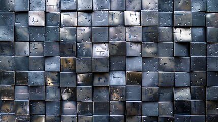 Bold and shiny square metal mosaic