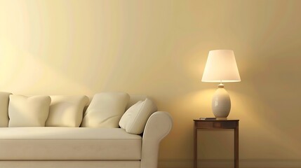 Interior design sofa table and lamp : Generative AI