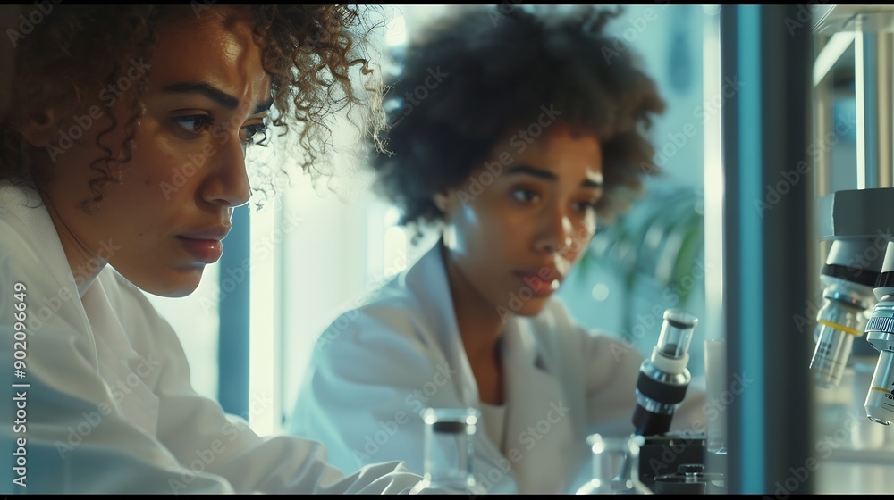 Leinwandbilder female scientists in the laboratory and dedication but also a reminder of the importance of diversity and representation in shaping the future of science and technology : Generative AI