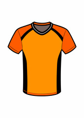 Vector Line Art Sports Jersey T-Shirt Design Concept - Raglan Round Neck Tees, Football Cricket Soccer Volleyball Rugby Uniform Template