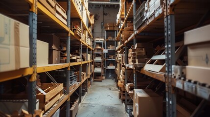 a large warehouse filled with lots of boxes and shelves