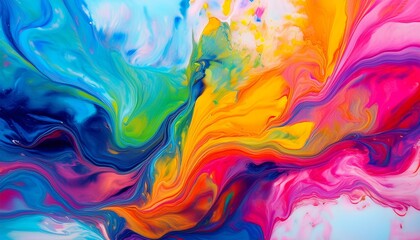 Colorful abstract painting. Ink in water. Multicolor bright colors. Fluid art.