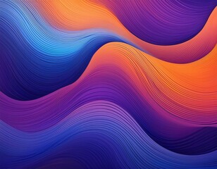 Vibrant wavy pattern blending shades of purple, blue, and orange, creating a dynamic and modern abstract background.