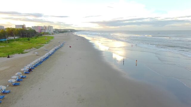 World largest sea beach in Cox&rsquo;s Bazar at sunset time