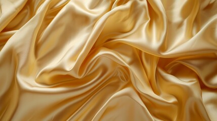 Obraz premium Smooth golden silk fabric draped in folds