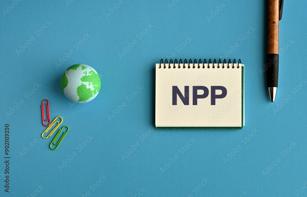 Poster there is notebook with the word npp. it is an abbreviation for net primary production as eye-catchin