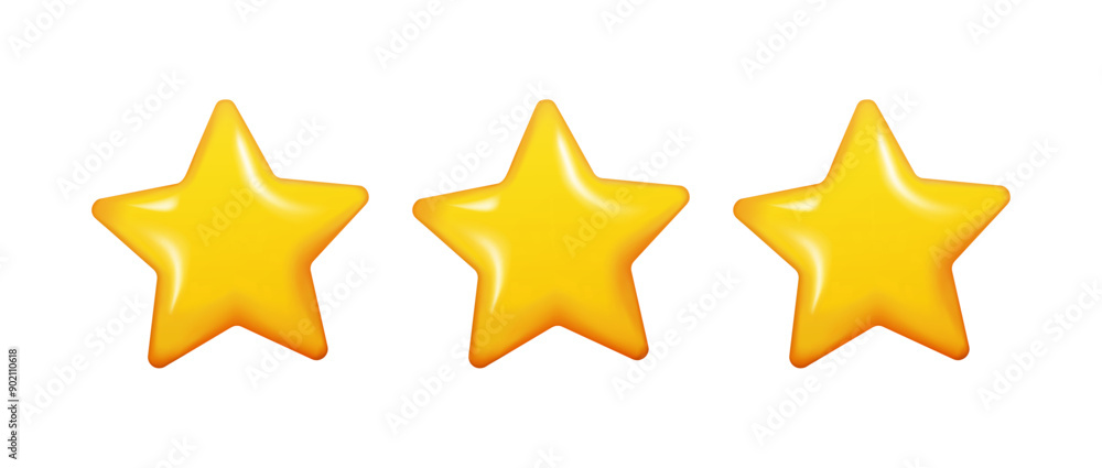 Poster 3d yellow stars. abstraction and doodle. render. shiny. icon coin. vector. mark. design elements. wh