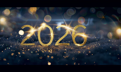 2026 Happy New Year Background Design. Greeting Card, Banner, Poster. Vector Illustration.