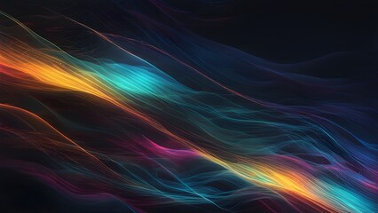 A colorful wave pattern with a dark background