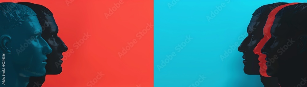 Poster business networking flat design side view professional connections theme 3d render splitcomplementar