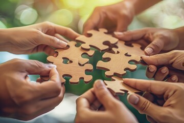 Business Team Solving Puzzle Together