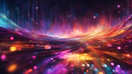 Fototapeta premium A colorful, abstract image with a lot of dots and swirls