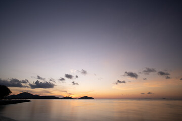 Nature landscape beautiful Light Sunset or sunrise over sea,Colorful clouds dramatic sky seascape,Amazing clouds in sunset sky background