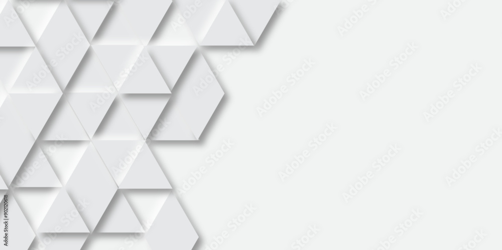 Fototapete Abstract grey template geometric triangle shape vector background with Neomorphs style. Architectural composition abstract. Polygon triangle paper grey background light and shadow Modern Design. 