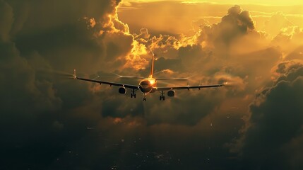 Fototapeta premium Passenger jet airplane transportation flight aircraft