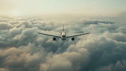 Obraz premium Passenger jet airplane transportation flight aircraft