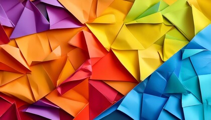 crumpled colorful paper texture blank copy space for design your own image meaningful art concept abstract colorful background with triangles