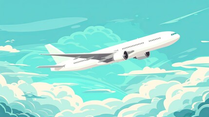 Fototapeta premium Passenger jet airplane transportation flight aircraft