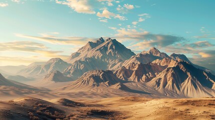 Obraz premium Panoramic view of vast sand desert plains in Africa photography