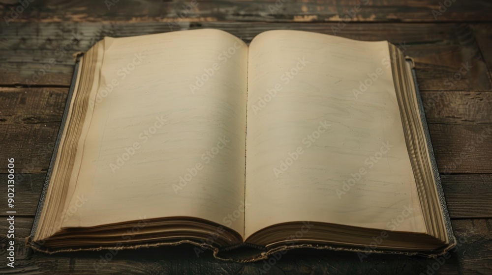 Poster open page in empty notebook