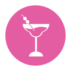 Pink cocktail icon sticker Vector