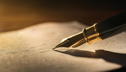Elegant Fountain Pen Writing on Paper