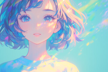 パステルカラーの可愛い女の子
