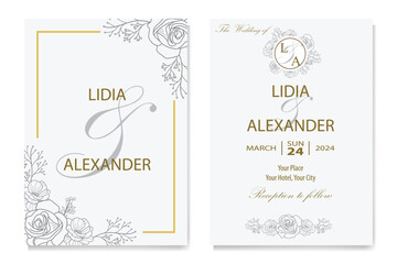 The Blooms Greenery Floral Foliage Ornament Corner Text Separator Elegance Frame for Invitations