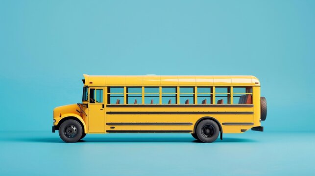 Illustrazione di un scuolabus. Veicolo giallo per studenti. Concetto di ripresa anno scolastico