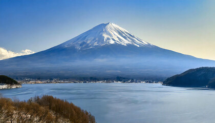 Image material of Mount Fuji, the highest mountain in Japan.