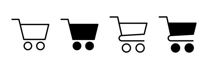 Shopping icon vector isolated on white background. Shopping cart icon. Basket icon. Trolley