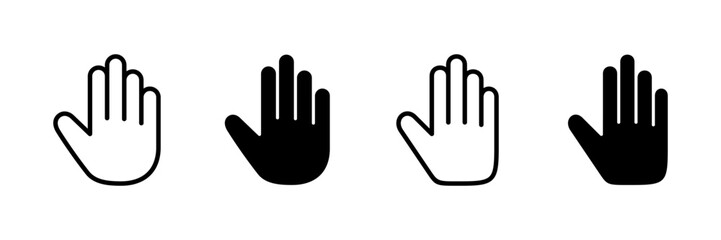Hand icon vector isolated on white background. Hand gesture. hand stop