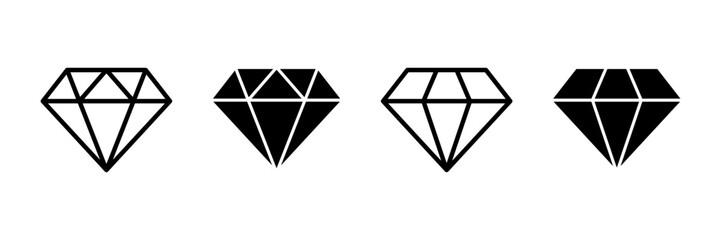 Diamond icon vector isolated on white background. Diamond vector icon. Gemstone symbol