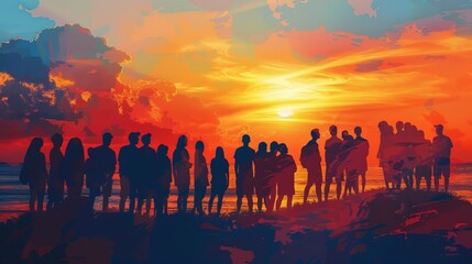 Fototapeta premium Group of friends cheerful togetherness concept