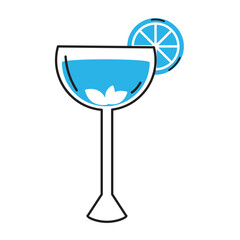 Cocktail icon colored sketch Vector