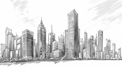 Singapore Skyline and view of skyscrapers on Marina Bay at sunset.