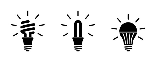 Light bulb icon set
