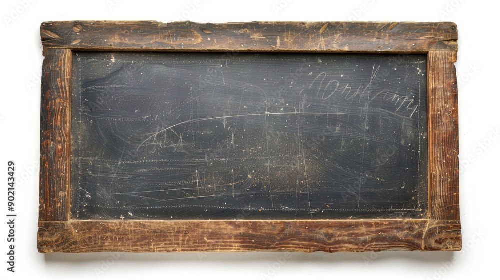 Poster old blackboard isolated on white background with clipping path