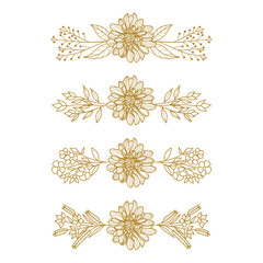 The Blooms Greenery Floral Foliage Ornament Corner Text Separator Elegance Frame for Invitations