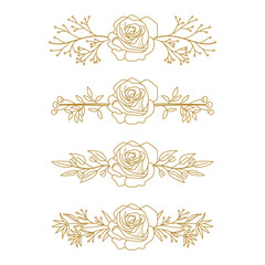 The Blooms Greenery Floral Foliage Ornament Corner Text Separator Elegance Frame for Invitations